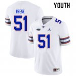 Youth Florida Gators #51 Stewart Reese NCAA Nike White Authentic Stitched College Football Jersey OBX8162WA